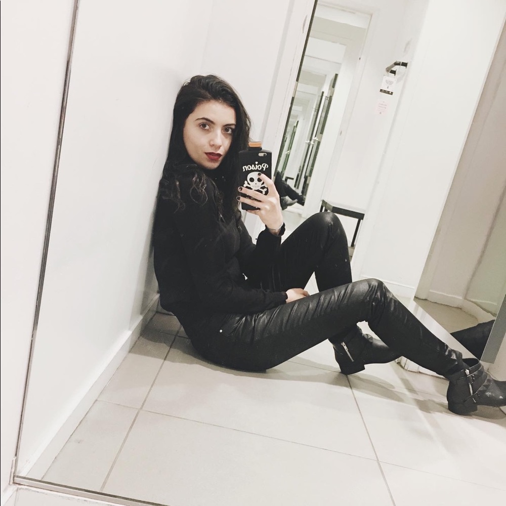 Black Faux Leather Pants